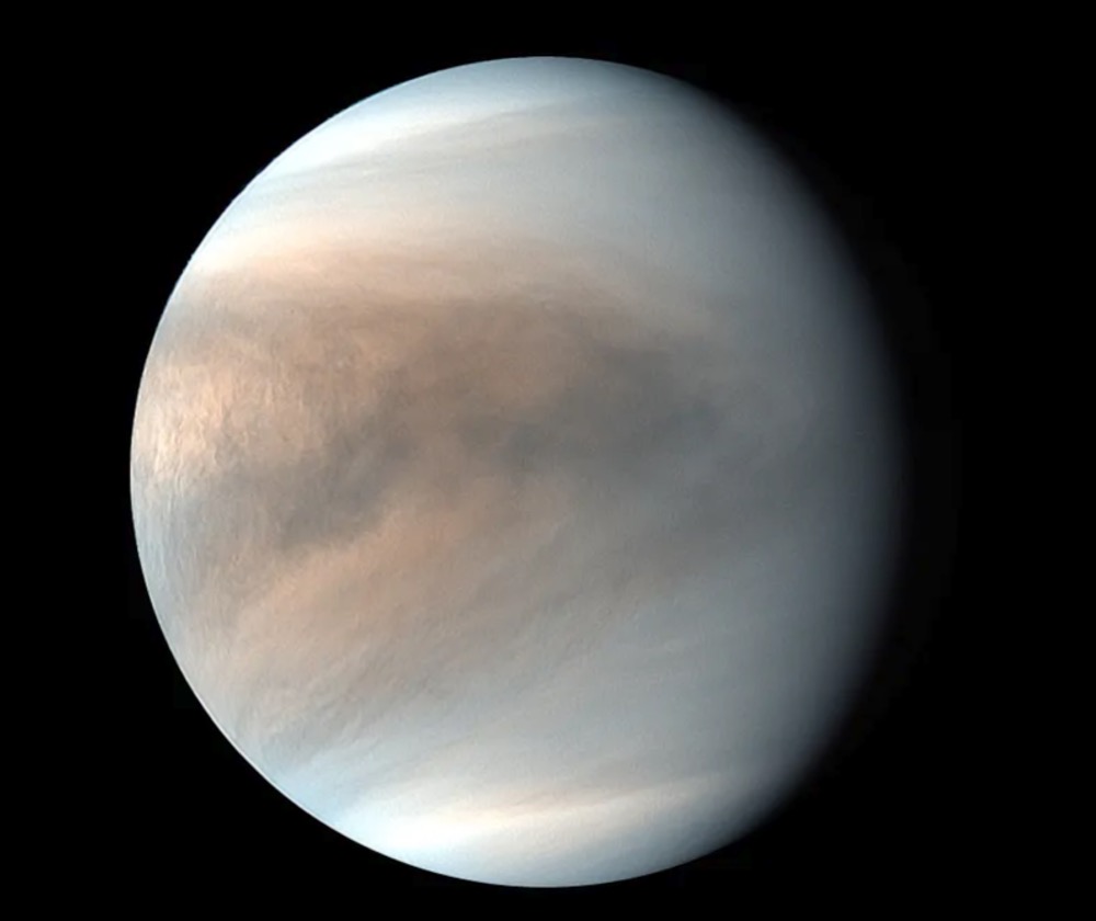 The dark markings in Venus' atmosphere — seen here by Japan's Akatsuki spacecraft — are from a UV-absorbing substance
