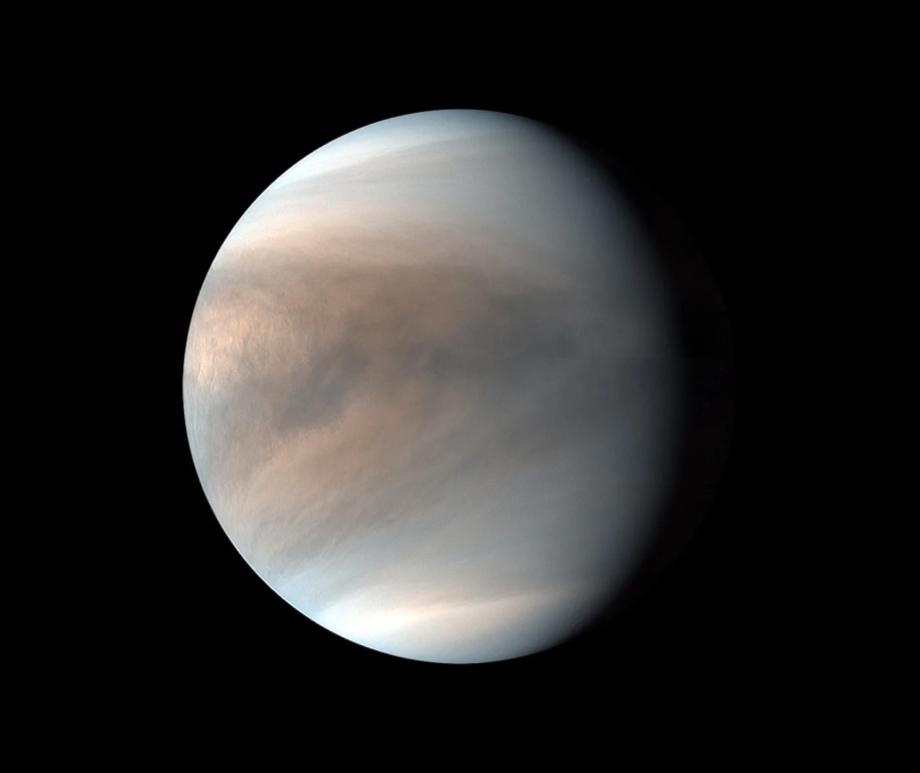 Japan's Akatsuki spacecraft captured this false-color image of Venus' dayside on March 30, 2018